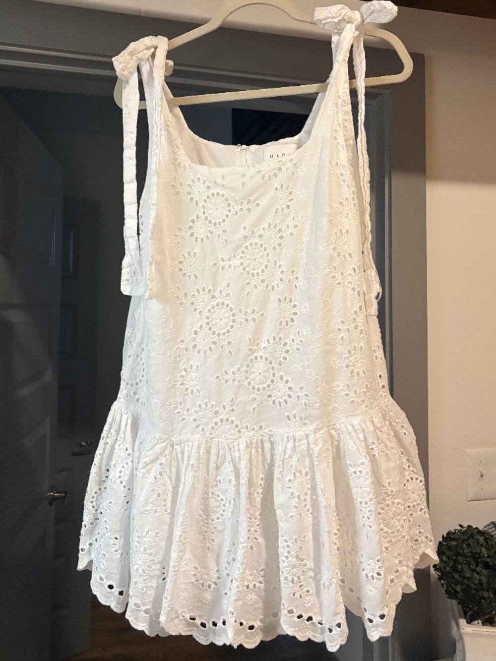 Mable white eyelet mini dress